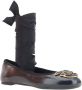 Pinko Leren Ballerina's met Lint en Liefdesvogels Black Dames - Thumbnail 7