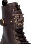 Pinko Leren enkellaarsjes met logoriem Brown Dames - Thumbnail 4