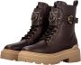 Pinko Leren enkellaarsjes met logoriem Brown Dames - Thumbnail 5