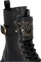 Pinko Leren enkellaarzen met logoriem Black Dames - Thumbnail 6