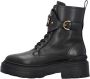 Pinko Leren enkellaarzen met logoriem Black Dames - Thumbnail 7
