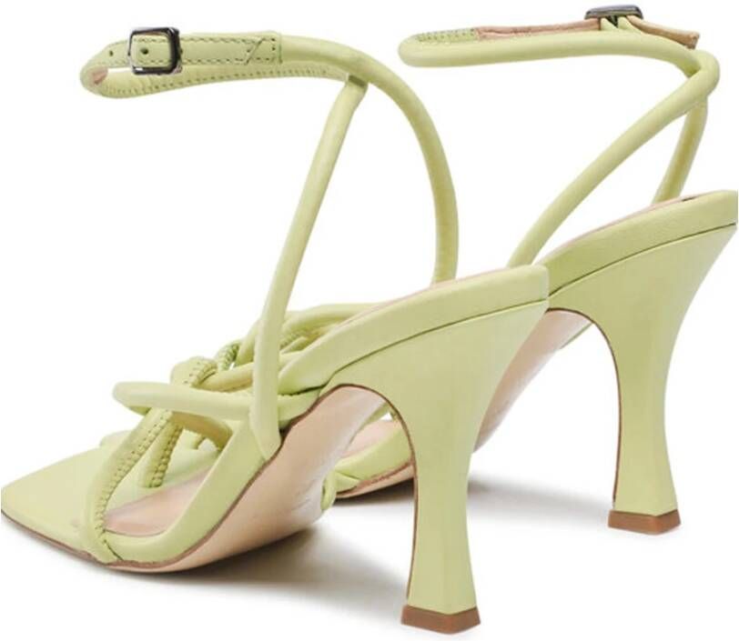 pinko Leren sandaal met 9 cm hak Green Dames