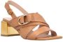 Pinko Leren sandaal met gouden hak Brown Dames - Thumbnail 2