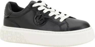 pinko Logo Platform Sneakers Urban Style Black Dames