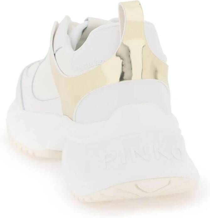 pinko Love Birds Leren Sneakers White Dames