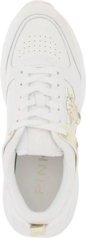 pinko Love Birds Leren Sneakers White Dames