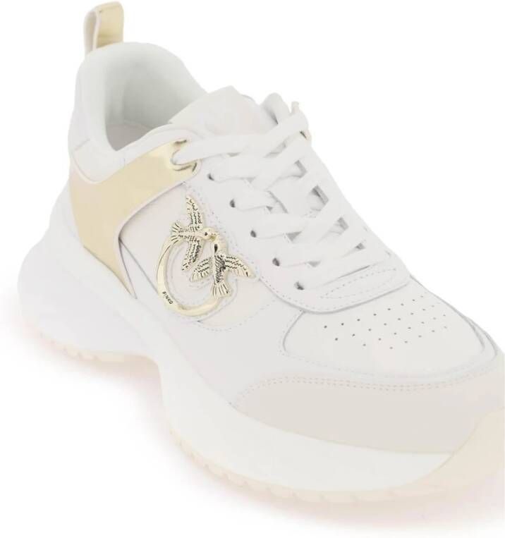 pinko Love Birds Leren Sneakers White Dames