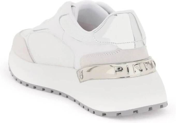 pinko Love Birds Mesh Sneakers White Dames