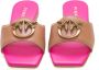 Pinko Marli01 Leren Sandalen met Gouden Logo Brown Dames - Thumbnail 5