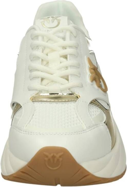 pinko Mesh en leren lage sneakers White Dames