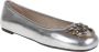 Pinko Metallic Finish Ballerina's met Iconic Logo Gray Dames - Thumbnail 7