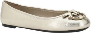 pinko Metallic Finish Ballerina's met Iconic Logo Gray Dames
