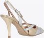 Pinko Metallic Hoge Hakken Pumps met Love Birds Detail Yellow Dames - Thumbnail 3
