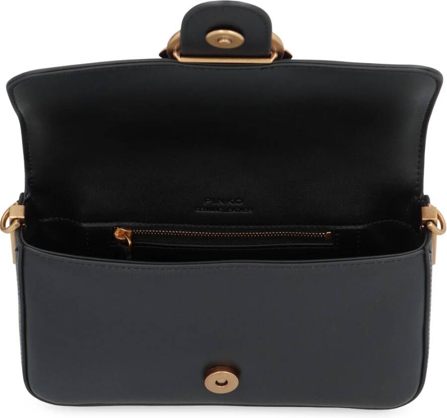 Pinko Mini Slouchy Leren Schoudertas met Love Birds Gesp