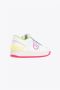 Pinko Neon Contrast Leren Basket Sneakers White Dames - Thumbnail 3