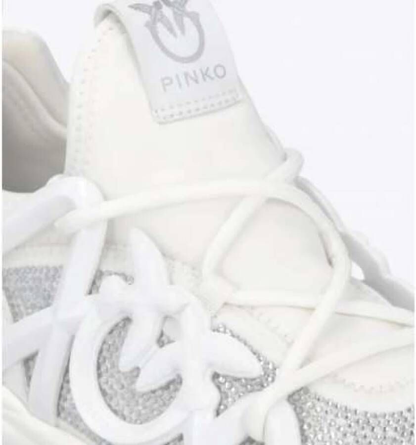 pinko Neopreen Slip-On Sneakers met Strass Detail White Dames