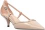 Pinko Beige Leren Pumps met Verstelbare Band Beige Dames - Thumbnail 8