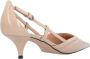 Pinko Beige Leren Pumps met Verstelbare Band Beige Dames - Thumbnail 9