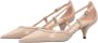 Pinko Beige Leren Pumps met Verstelbare Band Beige Dames - Thumbnail 10