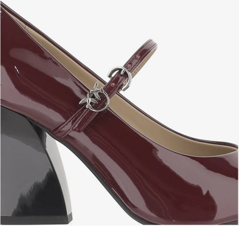 Pinko Rode leren pumps met hak