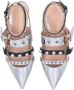 Pinko Zilveren Platte Schoenen met Lage Hak Gray Dames - Thumbnail 8