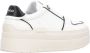 Pinko Contrasterende Leren Platform Sneakers White Dames - Thumbnail 3