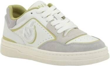 pinko Stijlvolle Veterschoenen met Geperforeerde Neus White Dames