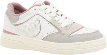pinko Stijlvolle Veterschoenen met Geperforeerde Neus White Dames