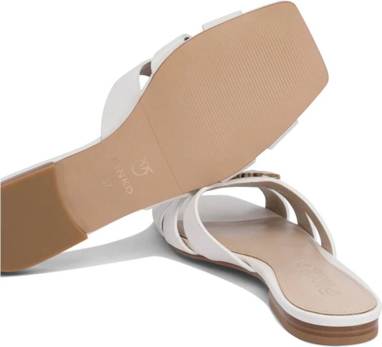 Pinko Witte Leren Sandalen voor Vrouwen