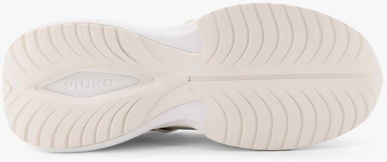 Pinko Witte leren sneakers met geperforeerde neus