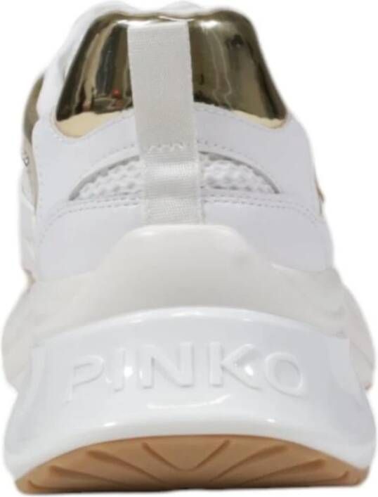 Pinko Witte Leren Veterschoenen