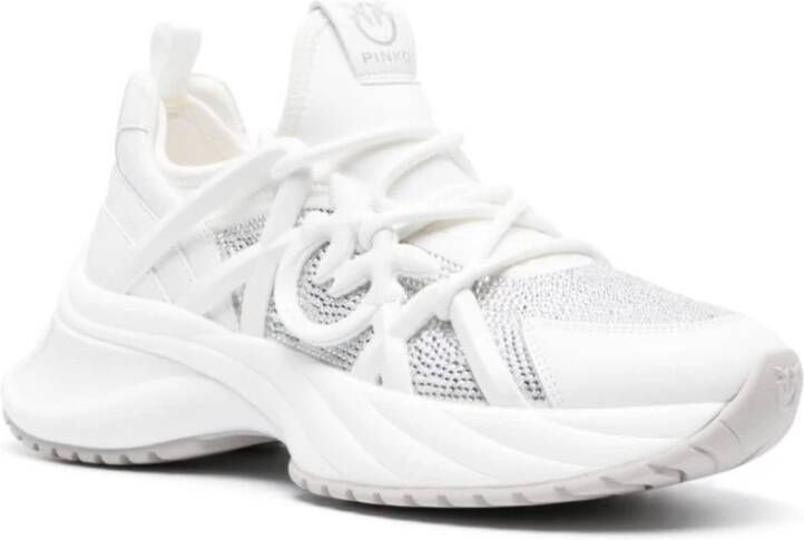 pinko Witte Scuba Jersey Sneakers White Dames