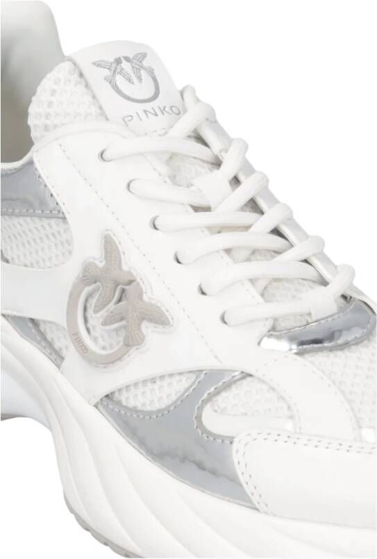 Pinko Witte Sneaker Ariel 15 Mesh Spiegel