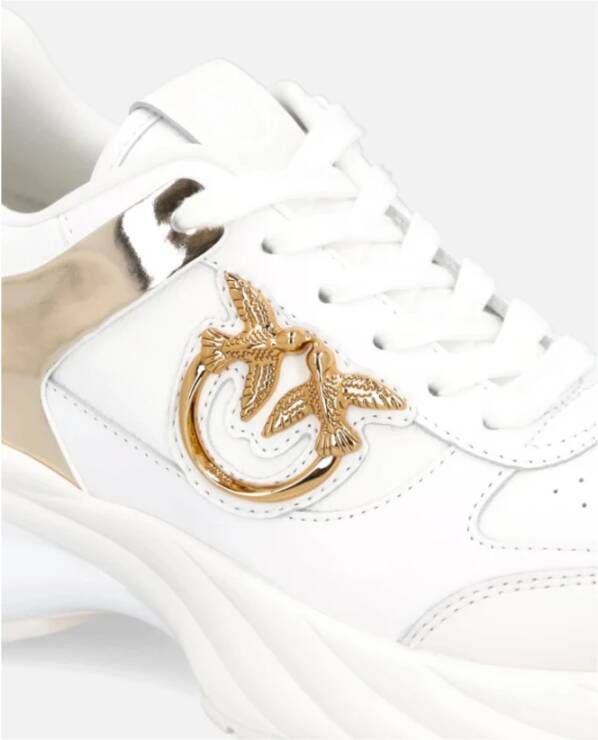 Pinko Witte Sneakers met Metallic Love Birds