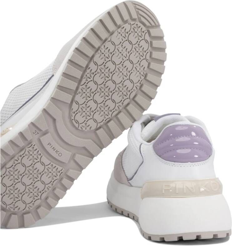 Pinko Witte Sneakers Stijlvol Mesh Leer