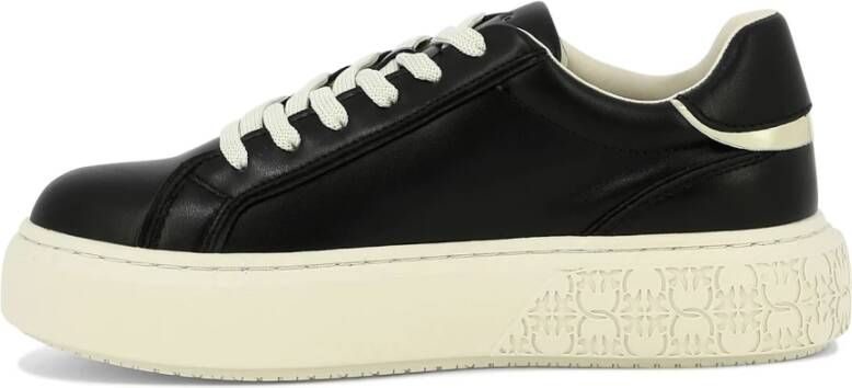 pinko Yoko Leren Sneakers Black Dames