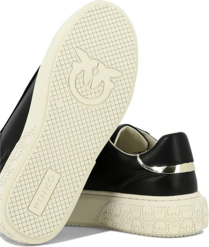 pinko Yoko Leren Sneakers Black Dames