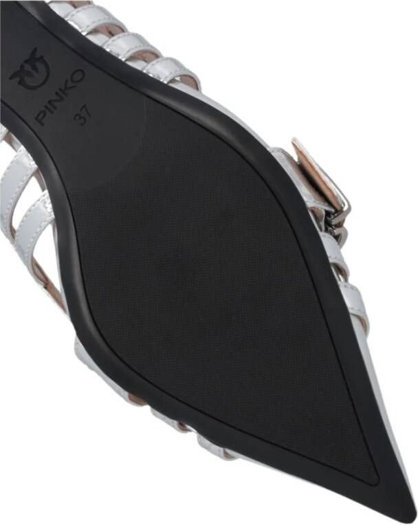 pinko Zilveren Platte Schoenen Gray Dames