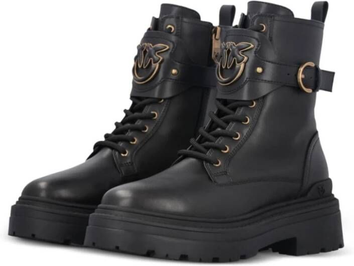 pinko Zwarte Enkellaarsjes Black Dames