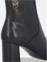 Pinko Zwarte leren enkellaarzen Chunky hak Black Dames - Thumbnail 9