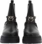 Pinko Zwarte Leren Enkellaarzen Elastisch Black Dames - Thumbnail 3
