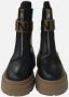 Pinko Boots Stretch Leather Biker Lace-Up With Gold Buckle in zwart - Thumbnail 9