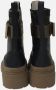 Pinko Boots Stretch Leather Biker Lace-Up With Gold Buckle in zwart - Thumbnail 10