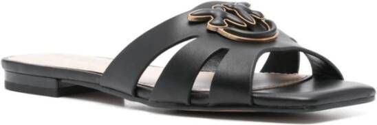 pinko Zwarte sandalen met bandjes en Love Birds Black Dames