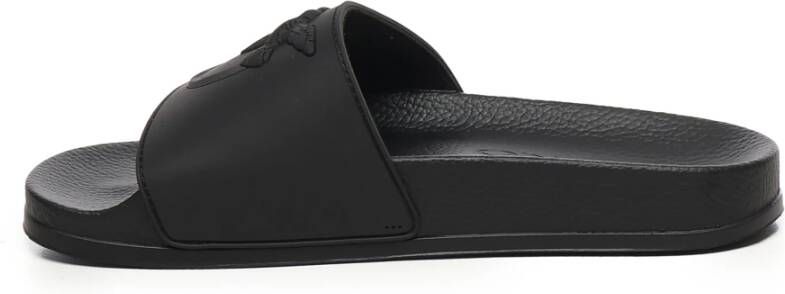 Pinko Zwarte rubberen sandalen met logoprint