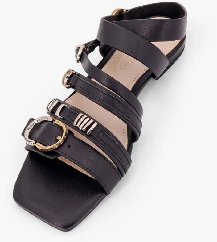 Pinko Zwarte sandalen met verstelbare bandjes