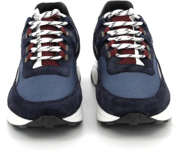 Piola Ica Lage Sneakers Leren Vetersluiting Blue Heren