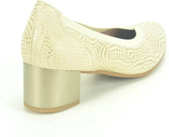 Pitillos Beige Goud Print Pump 3cm Yellow Dames