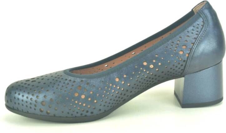 Pitillos Blauw Nacre Geperforeerde Pump