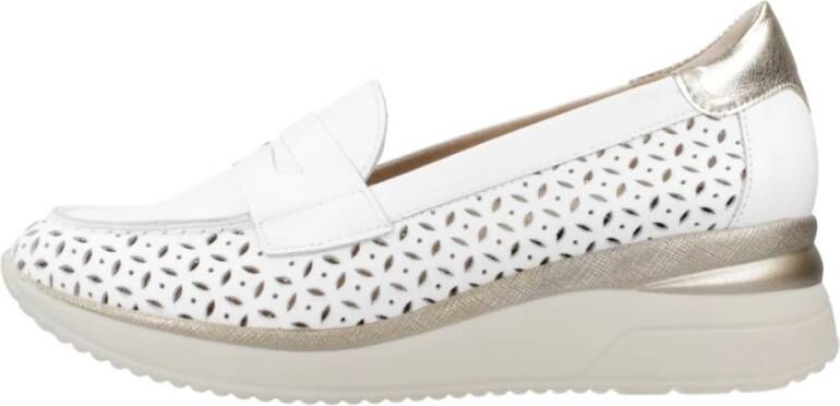 Pitillos Elegante Picados Loafers voor Vrouwen White Dames
